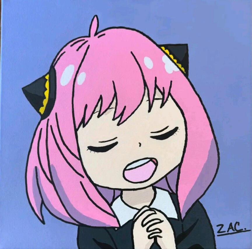 Anya Forger - Custom Painting 14x14 - $65